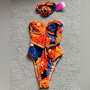 Tabitha Brown Swim| Floral Print One Piece Swimsuit + headband (TB x Target)